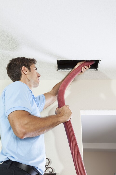 duct cleaning with nylon brush and vacuum